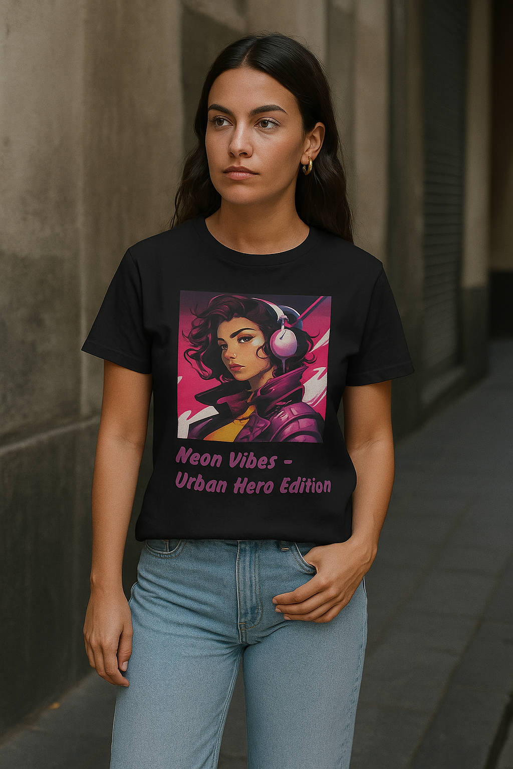 T-Shirt-Neon Vibes  - Damen Premium Organic Shirt