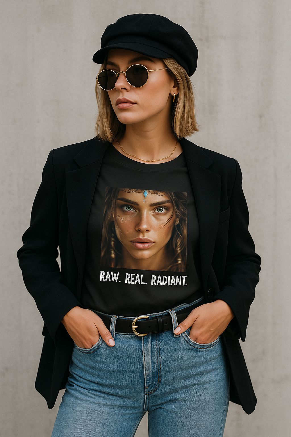 T-Shirt-Raw.Real.Radiant.  - Damen Premium Organic Shirt